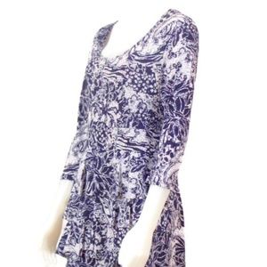 Women Printed Half Sleeve Layered Wrap Swing Dress